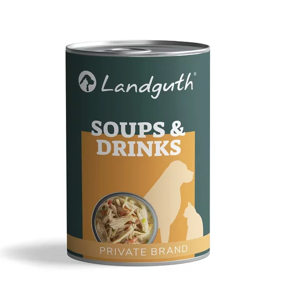 Dose Landguth Suppen & Getränke für Hunde und Katzen mit Hühnerfleisch.